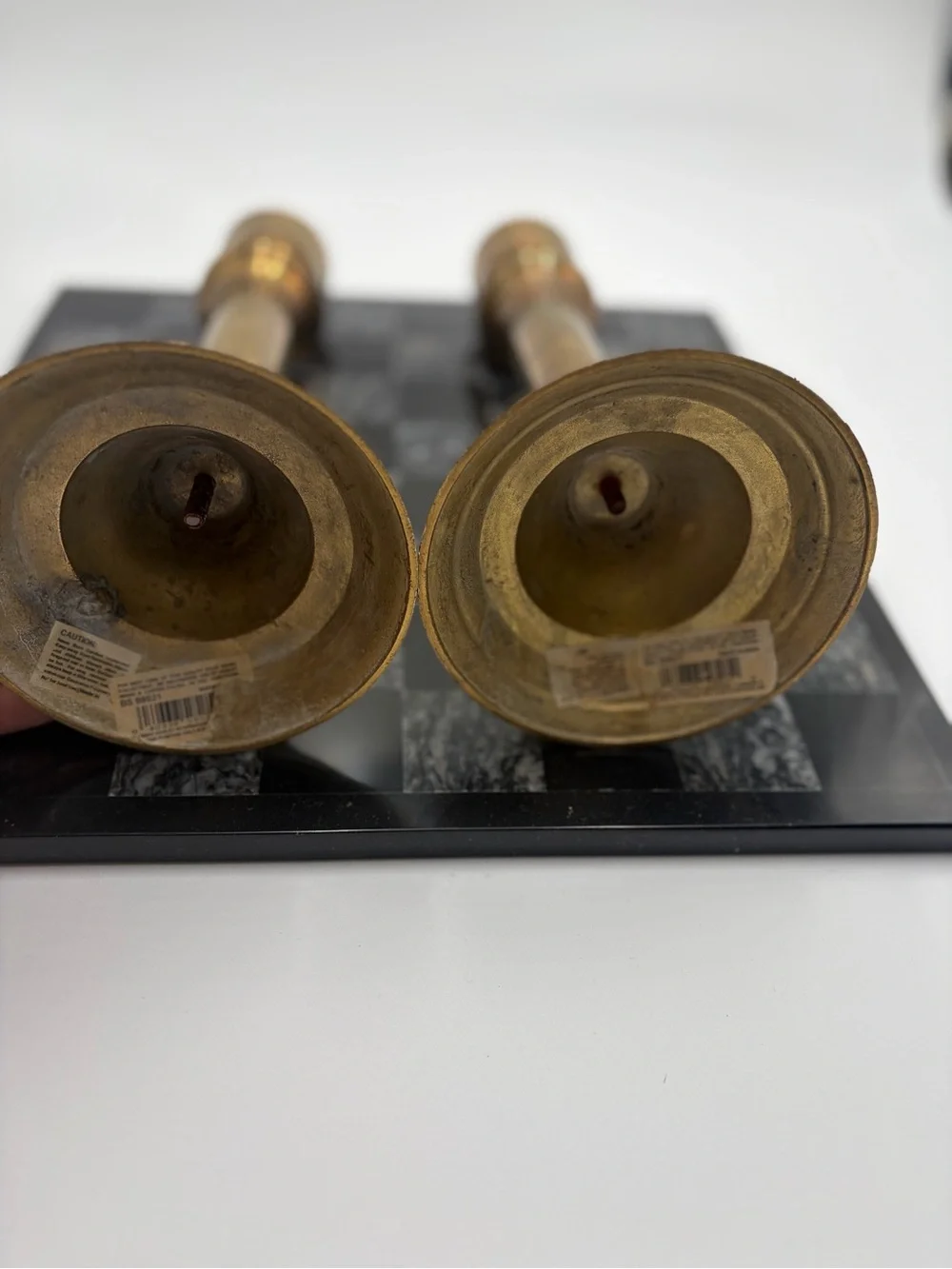 Vintage Hosley Solid Brass Candlestick Holders Set of 2 | Made in India